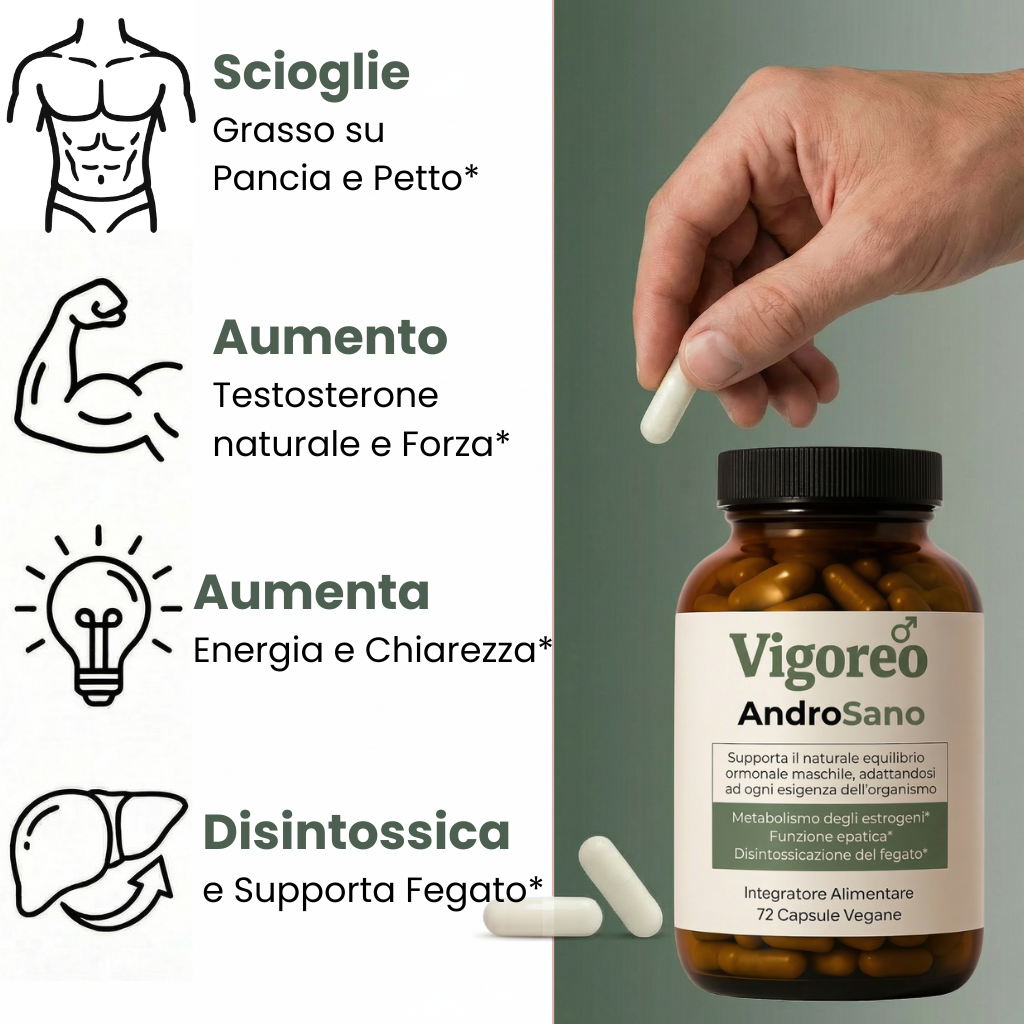 AndroSano™ | La Soluzione Completa per Riequilibrare gli Estrogeni Maschili in 14 Giorni